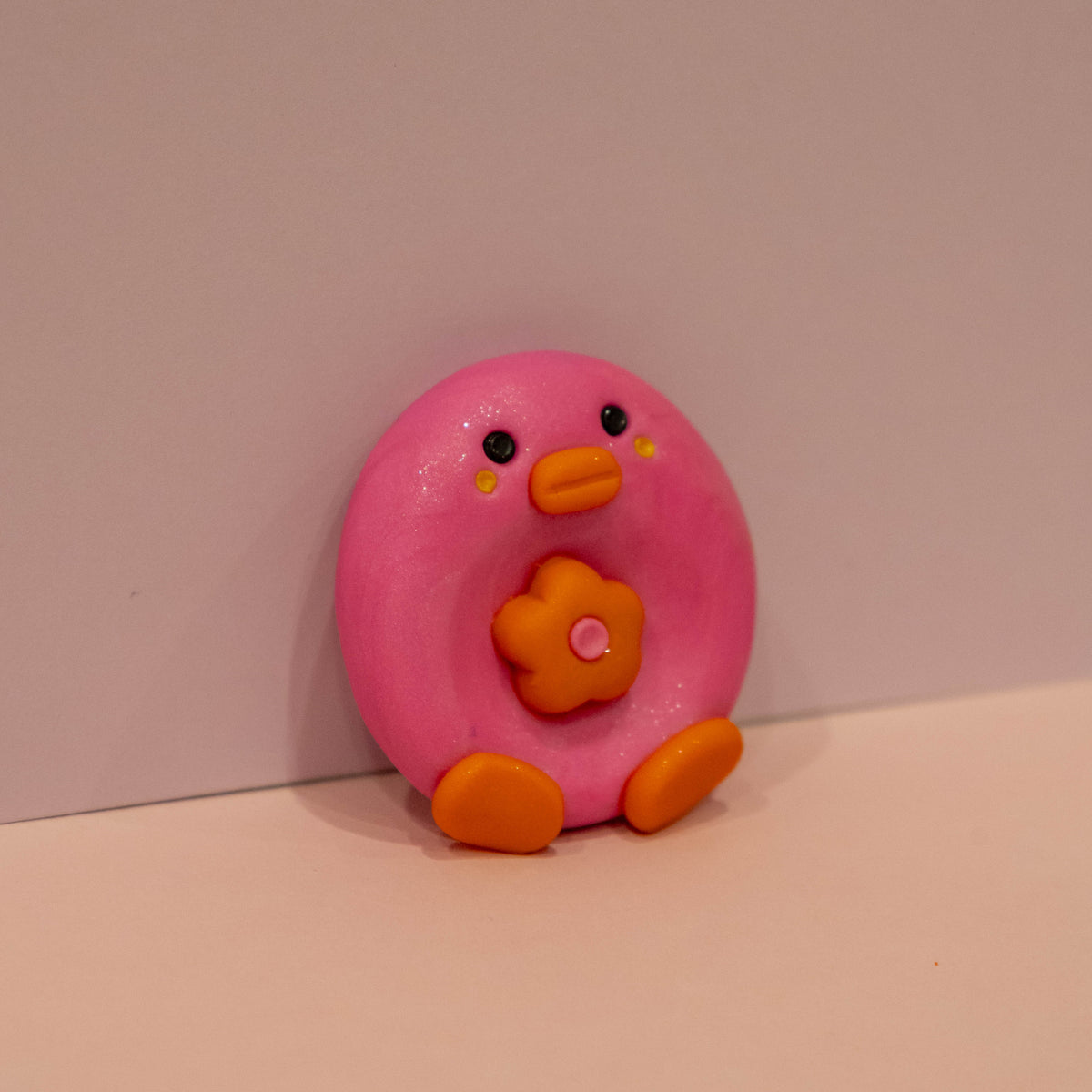 Pink Rubber Ducky Worry Stone | Fidget Toy