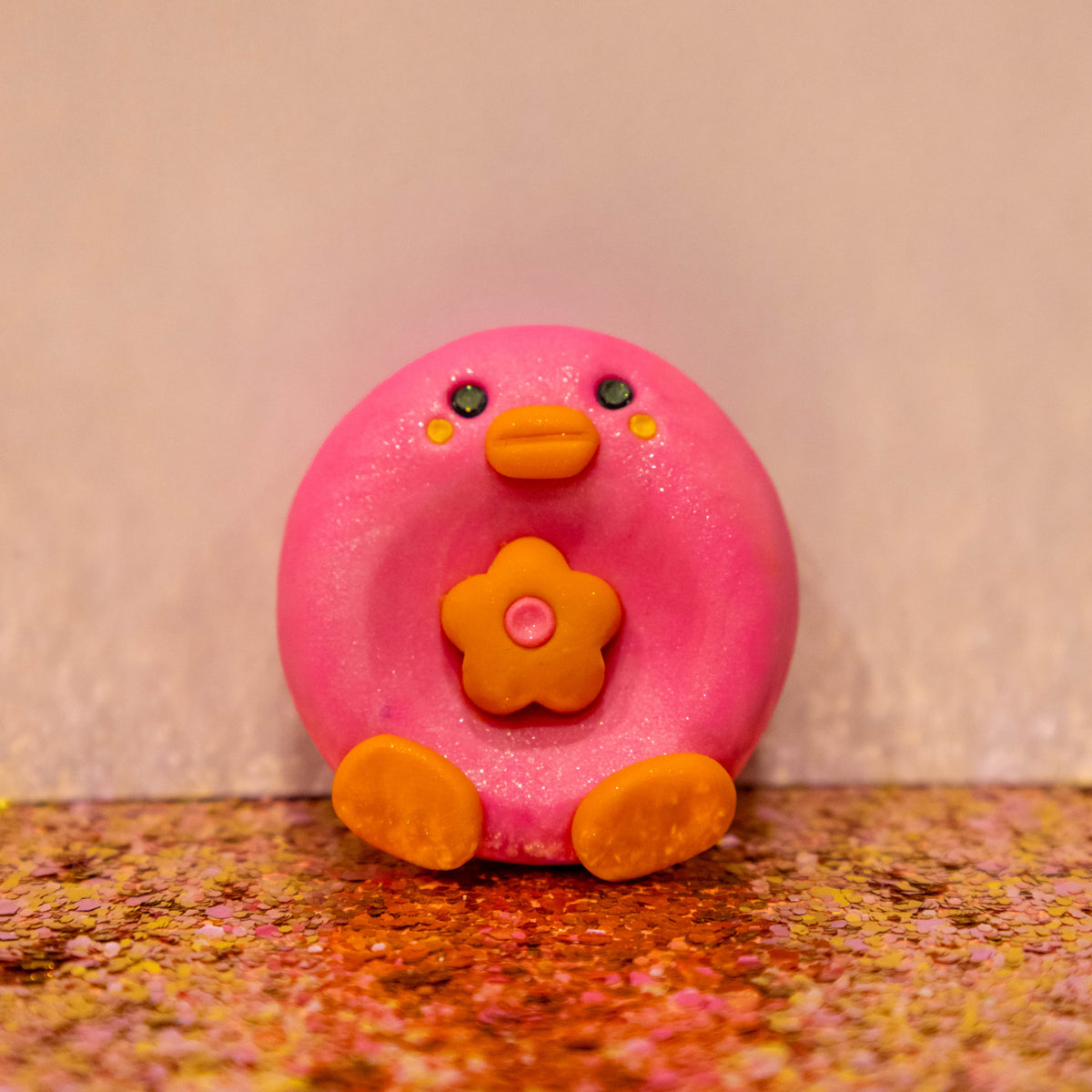 Pink Rubber Ducky Worry Stone | Fidget Toy