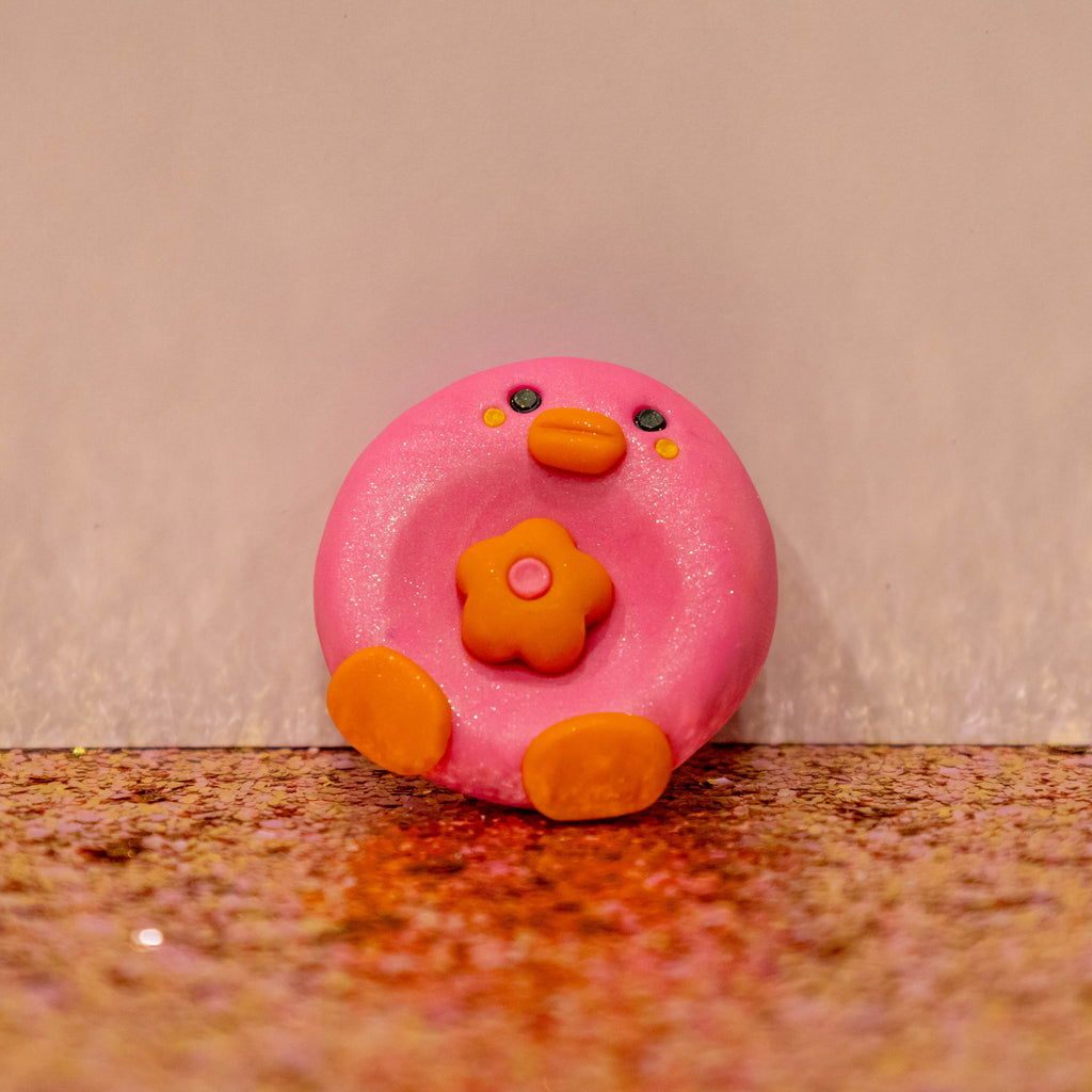Pink Rubber Ducky Worry Stone | Fidget Toy