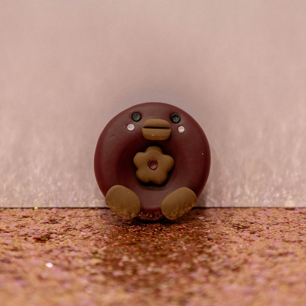 Dark Red Rubber Ducky Worry Stone | Fidget Toy