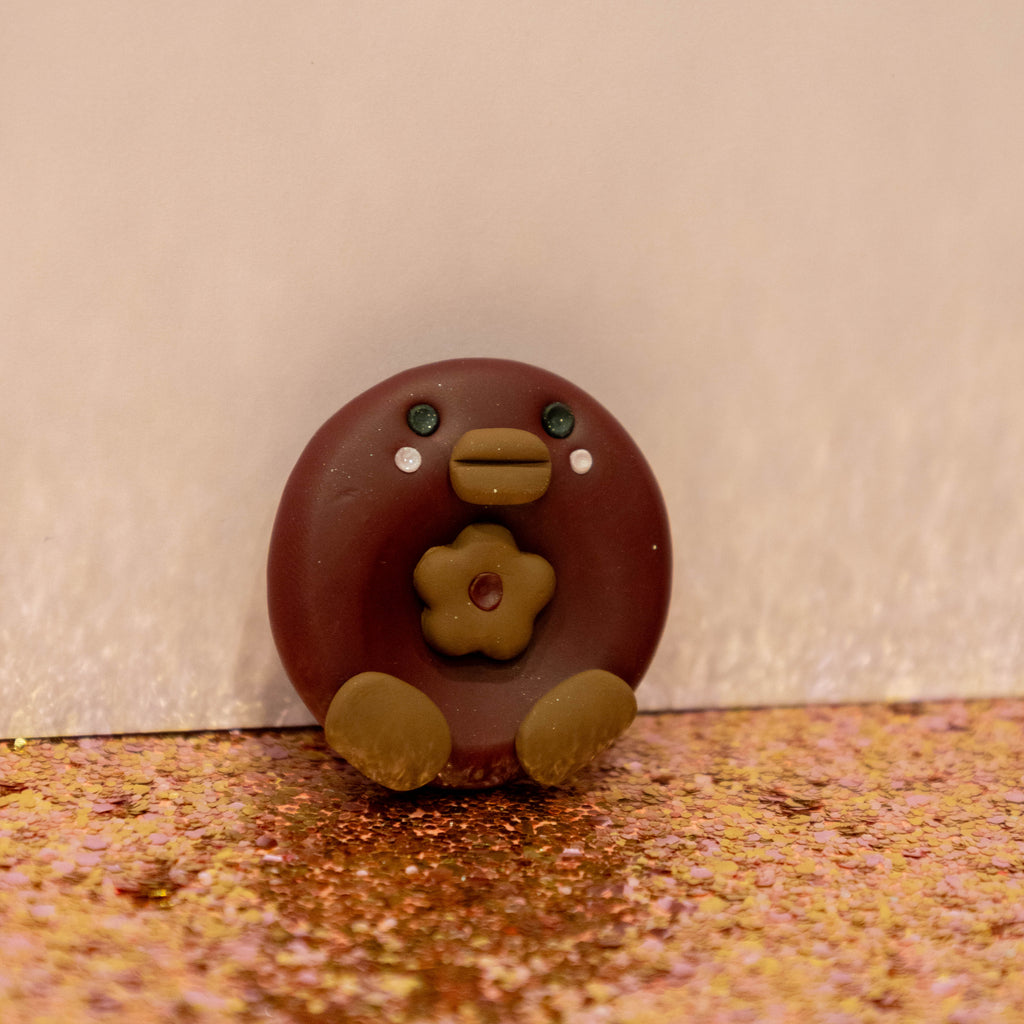 Dark Red Rubber Ducky Worry Stone | Fidget Toy