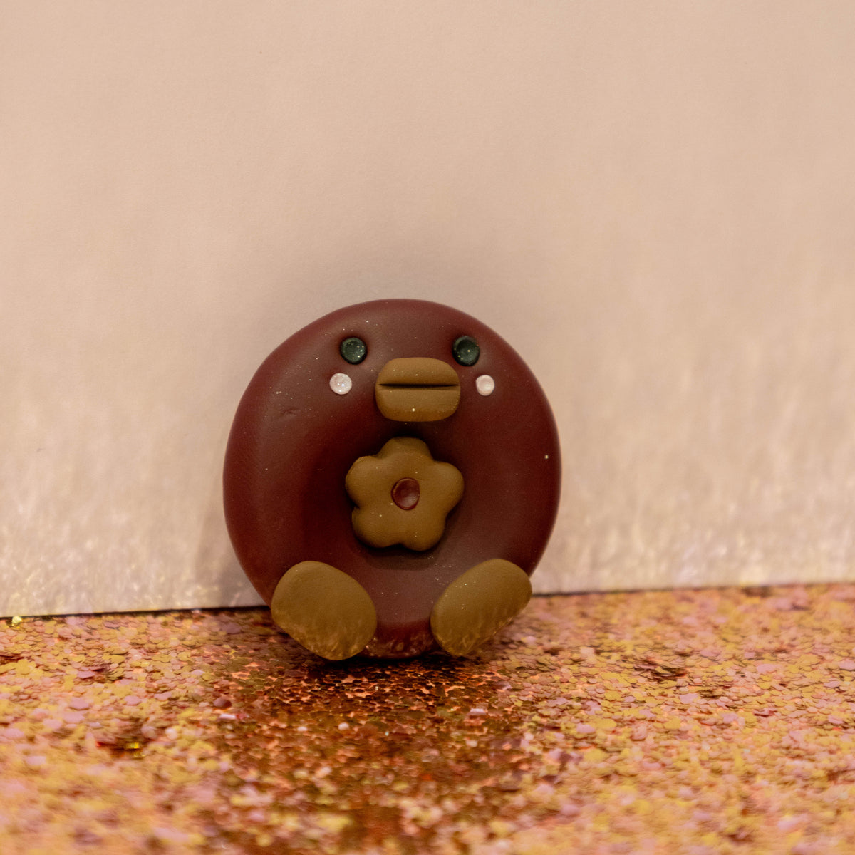 Dark Red Rubber Ducky Worry Stone | Fidget Toy