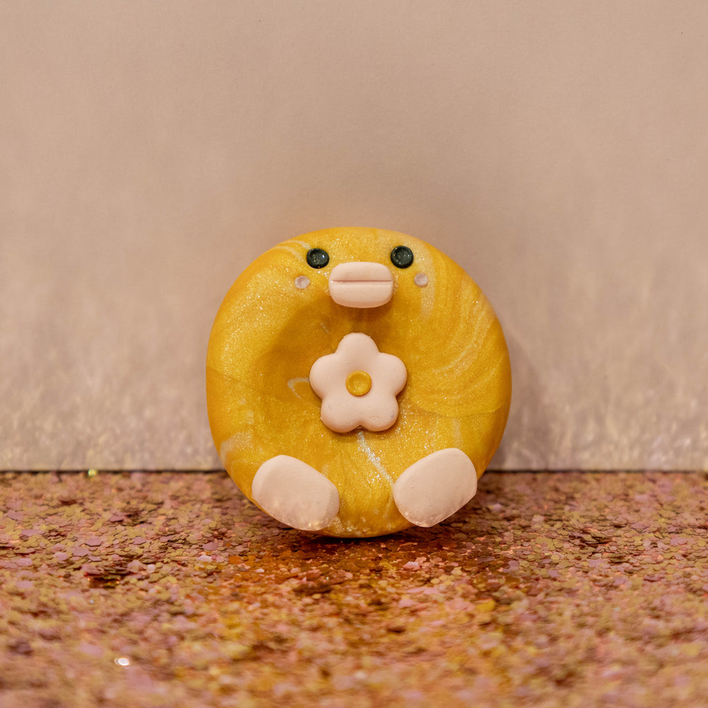 Creamsicle Orange Rubber Ducky Worry Stone | Fidget Toy
