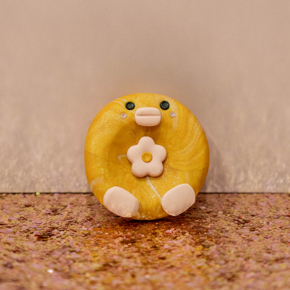 Creamsicle Orange Rubber Ducky Worry Stone | Fidget Toy