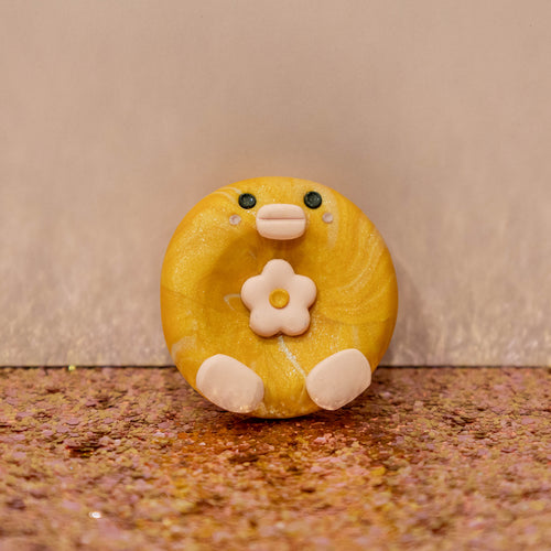 Creamsicle Orange Rubber Ducky Worry Stone | Fidget Toy