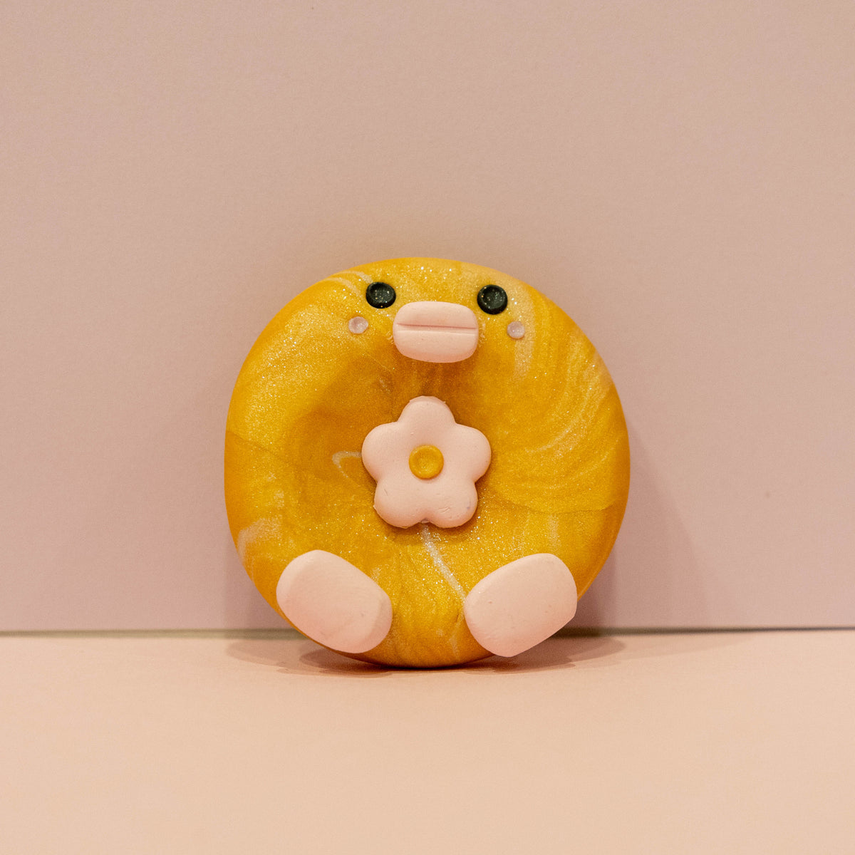 Creamsicle Orange Rubber Ducky Worry Stone | Fidget Toy