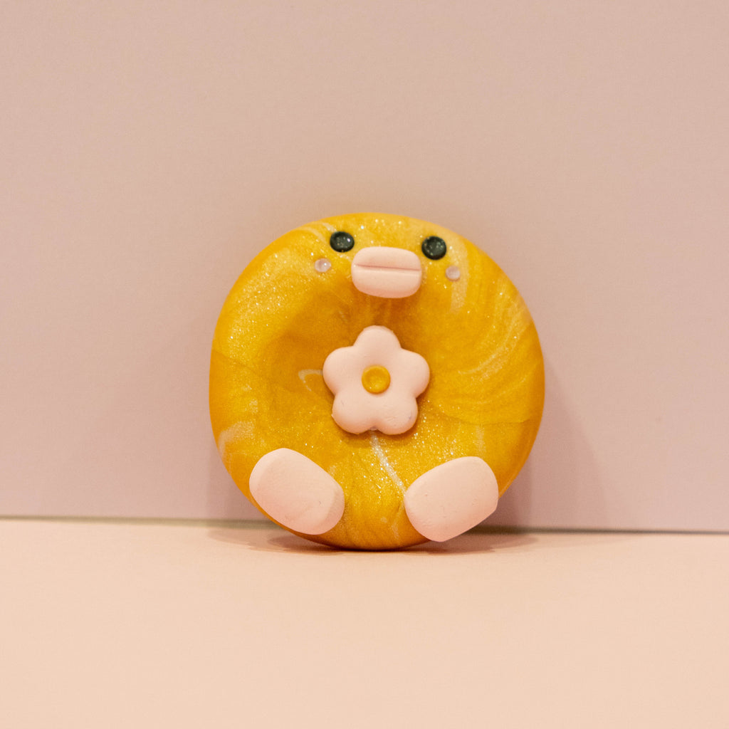 Creamsicle Orange Rubber Ducky Worry Stone | Fidget Toy
